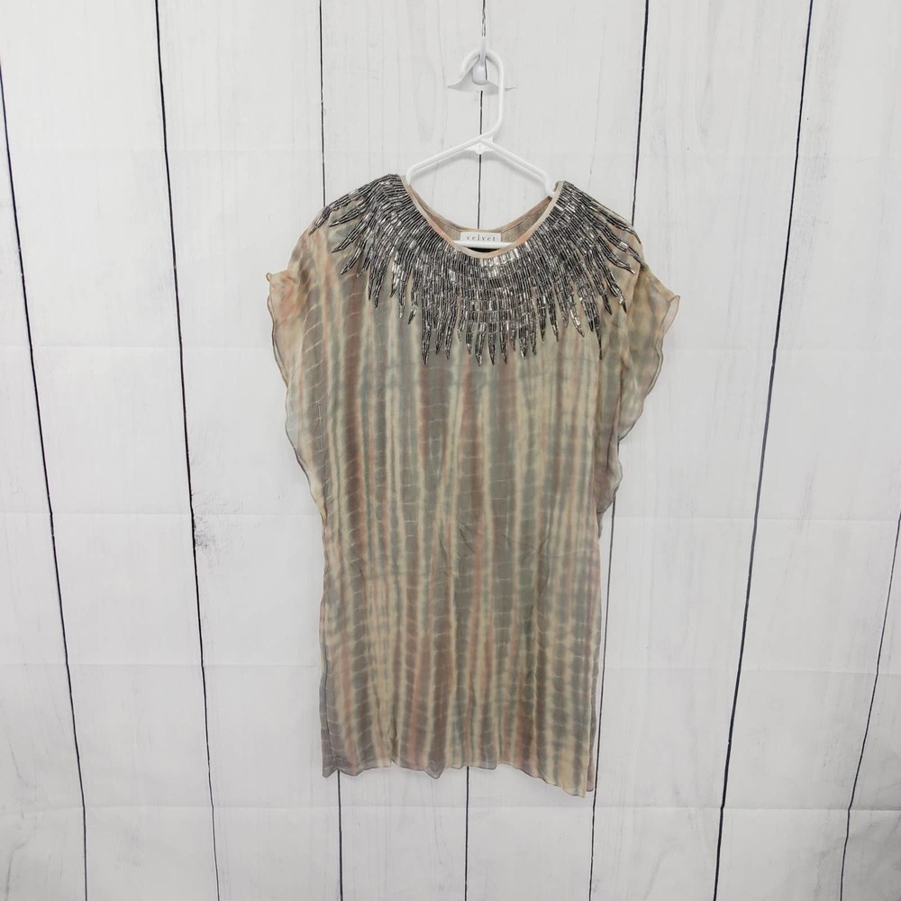 Velvet by Graham & Spencer Women's Beaded Tie Dye Dress Like New Womens XXS - Picture 5 of 6